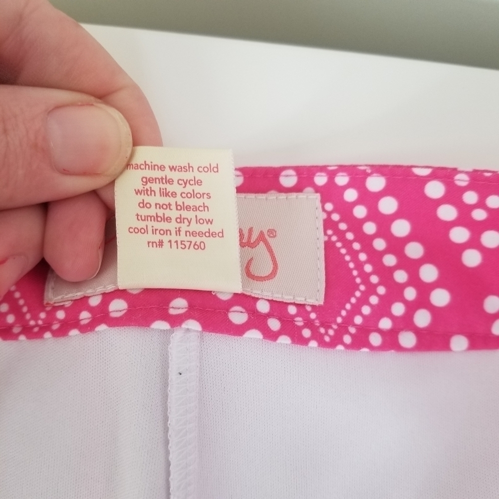Coral Bay Golf Skort Pink/White Geometric Print Size 10 Stretch - Picture 4 of 13